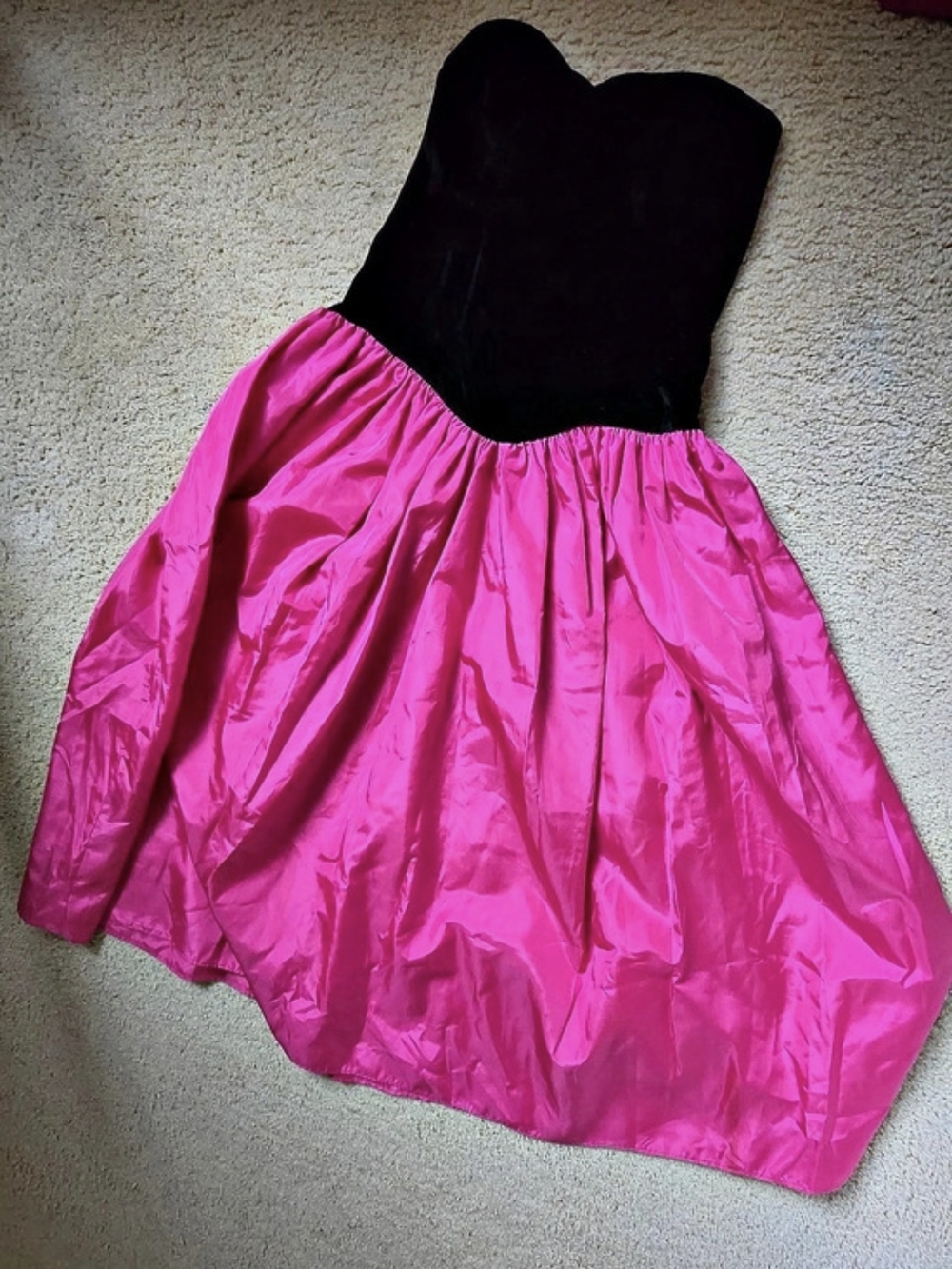 Strapless Pink & Black Long Dress